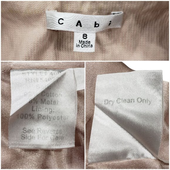 Cabi Blazer Suit Jacket 8 Women 400 Roses Blush Pink Ruffles Cotton - Picture 4 of 12